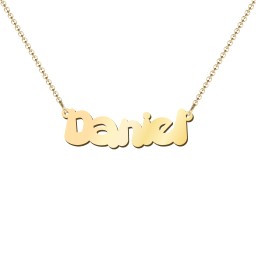 Kids Personalised Bubble Name Necklace in 18K Gold Plated Silver