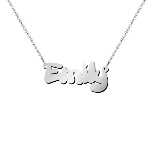 Kids Personalised Bubble Name Necklace – Sterling Silver