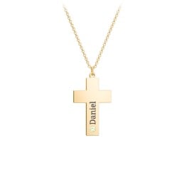 Kids Engravable Birthstone Cross Necklace