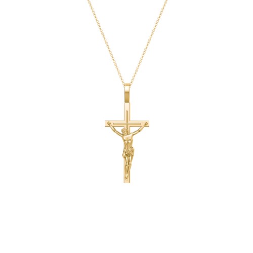 Kids Medium Crucifix Necklace – 9kt Yellow Gold