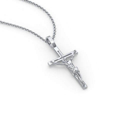 Kids Small Crucifix Necklace – Sterling Silver