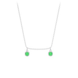 Kids Birthstone Charm Necklace with 2 Stones