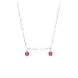 Kids Birthstone Charm Necklace with 2 Stones