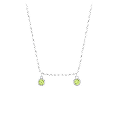 Kids Birthstone Charm Necklace with 2 Stones
