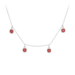Kids Birthstone Charm Necklace with 4 Stones