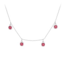 Kids Birthstone Charm Necklace with 4 Stones