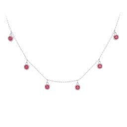 Kids Birthstone Charm Necklace with 6 Stones