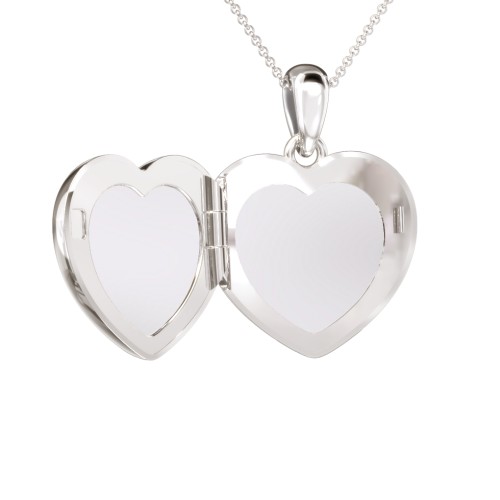 Kids Engravable Heart Photo Locket with Cross Design – Sterling Silver