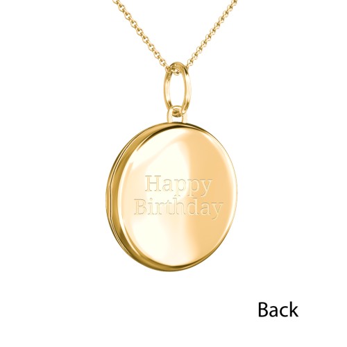 Kids Engravable Round Photo Locket Necklace – Vermeil