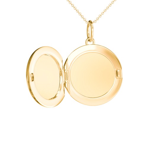 Kids Engravable Round Photo Locket Necklace – Vermeil