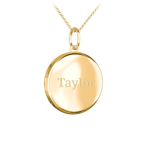 Kids Engravable Round Photo Locket Necklace – Vermeil