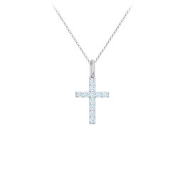 Kids Small Gemstone Cross Pendant