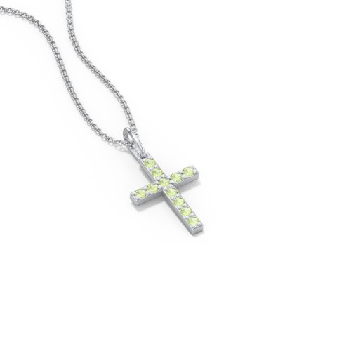 Kids Small Gemstone Cross Pendant