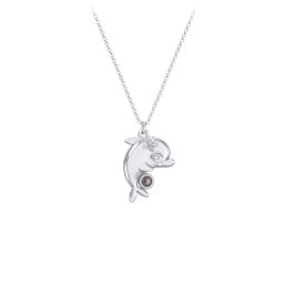 Kids Dolphin Birthstone Critter Necklace