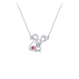 Kids Mouse Birthstone Critter Necklace