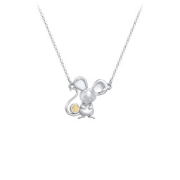 Kids Mouse Birthstone Critter Necklace