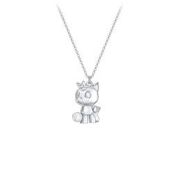 Baby Unicorn Birthstone Critter Necklace in 925 Sterling Silver with Diamond