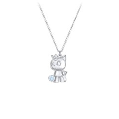 Baby Unicorn Birthstone Critter Necklace – Sterling Silver with Blue Topaz