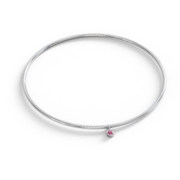 Classic Bangle with Gemstone Charm
