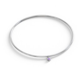 Classic Bangle with Gemstone Charm