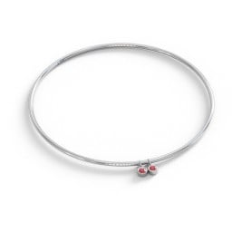 Classic Bangle with 2 Gemstone Charms