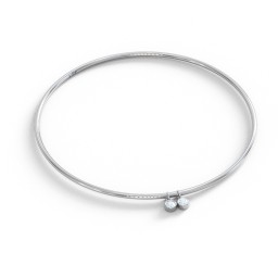 Classic Bangle with 2 Gemstone Charms