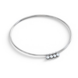 Classic Bangle with 4 Gemstone Charms