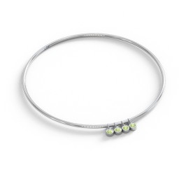 Classic Bangle with 4 Gemstone Charms