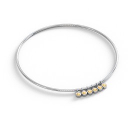 Classic Bangle with 6 Gemstone Charms