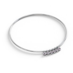 Classic Bangle with 6 Gemstone Charms