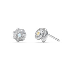 Ocean Collection Studs With Accent - Pair in 925 Sterling Silver with Blue Topaz and Citrine