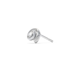 Ocean Collection Single Stud With Accent - Spiral Shell – Sterling Silver with Blue Topaz