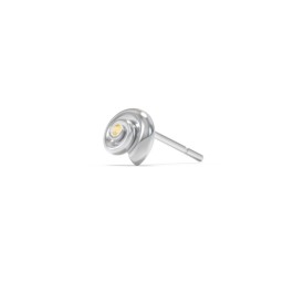 Ocean Collection Single Stud With Accent - Spiral Shell in 925 Sterling Silver with Citrine