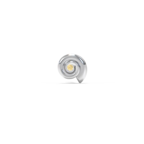 Ocean Collection Single Stud With Accent - Spiral Shell – Sterling Silver with Citrine