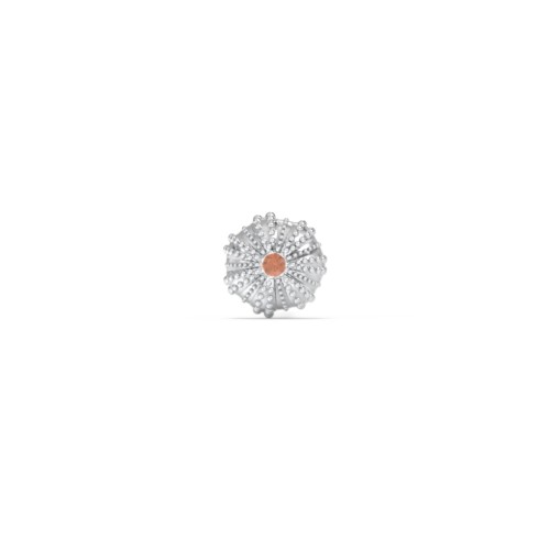 Ocean Collection Single Stud With Accent - Sea Urchin – Sterling Silver with Garnet