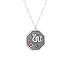 Year of the Dragon Engravable Zodiac Medallion Necklace