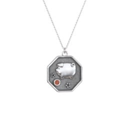 Year of the Pig Engravable Zodiac Medallion Necklace