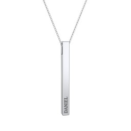 Slim 3D Bar Pendant with 1-2 Engravings