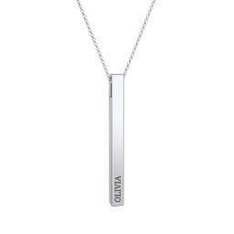 Slim 3D Bar Pendant with 1-2 Engravings