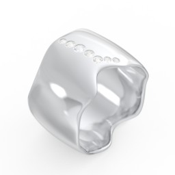 Molten Statement Ring in 925 Sterling Silver with Aquamarine and Cubic Zirconia