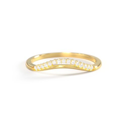 Dainty Curved Contour Band with Accents