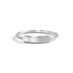 Engravable Bar Ring with Accent