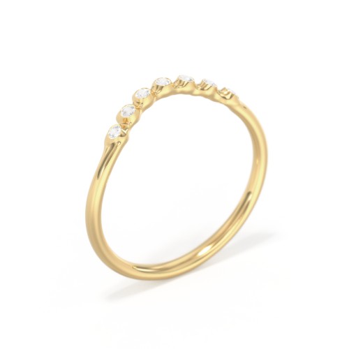 Dainty Curved Band with Accent Stones