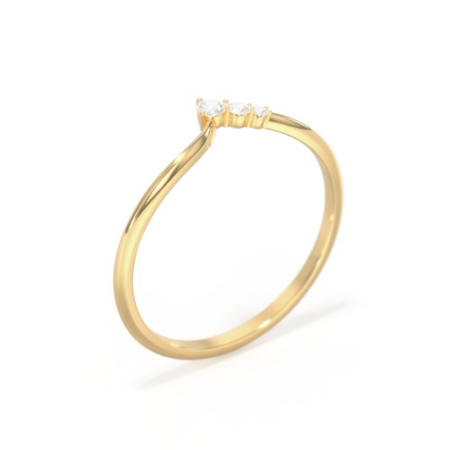 Dainty Contour Band with Graduated Accents – 9kt Yellow Gold with Cubic Zirconia