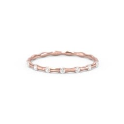 Dainty Stackable Half Eternity Ring with Bezel Set Accents