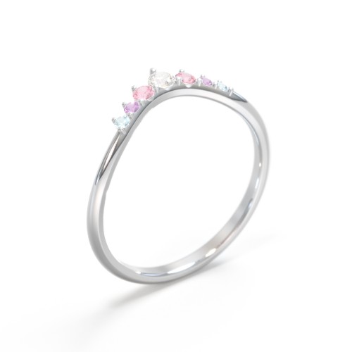 Curved Band with Tapered Accent Stones