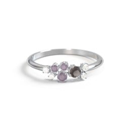 4-Stone Cluster Ring with Accent Stones