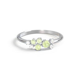 4-Stone Cluster Ring with Accent Stones