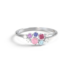 5-Stone Cluster Ring with Accent Stones