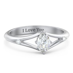 Oval Split Shank Accent Ring